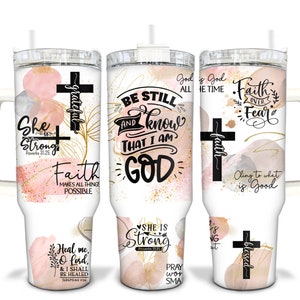 Faith Affirmations God Sublimated 40oz Quencher Tumbler
