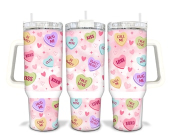 Valentinstag Herzen Sublimiert 40 Unzen Quencher Tumbler
