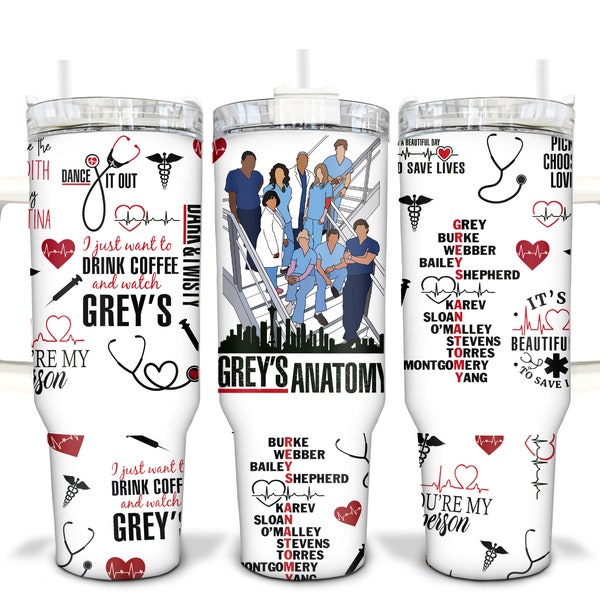 Greys Anatomy Sublimated 40oz Quencher Tumbler