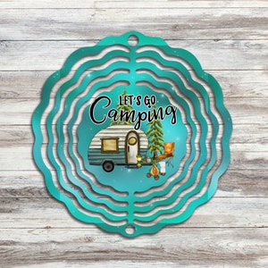 Camping / Camper Wind Spinner / Garden Decor Sublimated