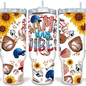 Baseball Game Day Vibes 40oz Sublimation Quencher Tumbler