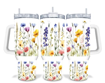Wilde bloemen gesublimeerde 40oz Quencher Tumbler