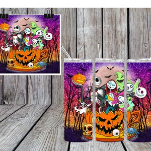 Halloween Jack and Sally Sublimation Tumbler