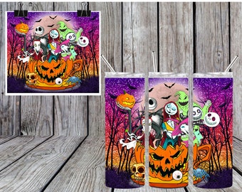 Halloween Jack and Sally Sublimation Tumbler