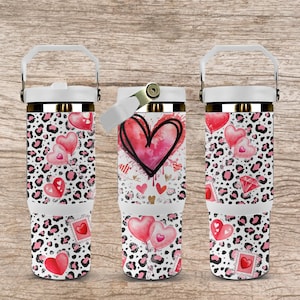 Valentines Day Heart Sublimated 30oz Quencher Tumbler