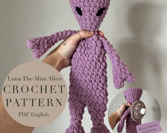 Luna The Mini Alien Pattern, crochet alien pattern only