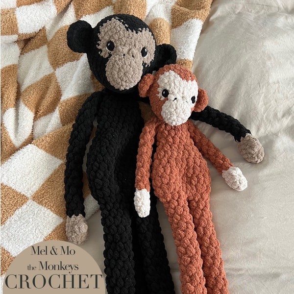 Mel And Mo The Monkeys pattern, crochet monkey patterns only