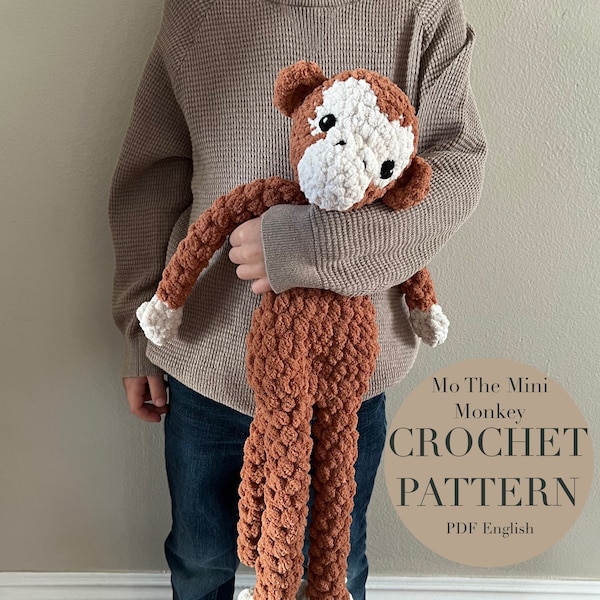 Mo The Mini Monkey Pattern, crochet monkey pattern only