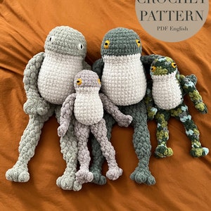 Flem and Merp The Frogs Crochet Patterns, big and mini frog patterns only