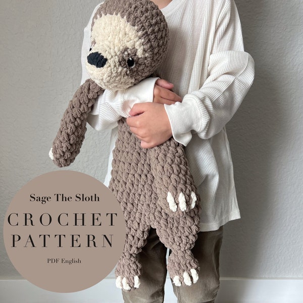 Sage The Sloth Pattern, crochet Sage pattern only