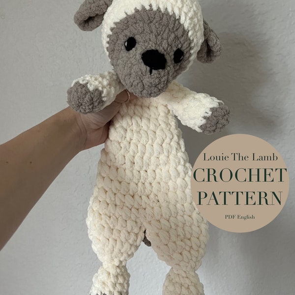 Louie The Lamb Pattern, crochet lamb pattern only