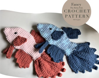 Fancy The Betta Fish Pattern, Crochet Fish Pattern only