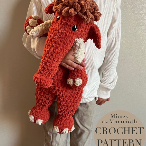 Mimzy The Mammoth Pattern, crochet mammoth / elephant pattern only