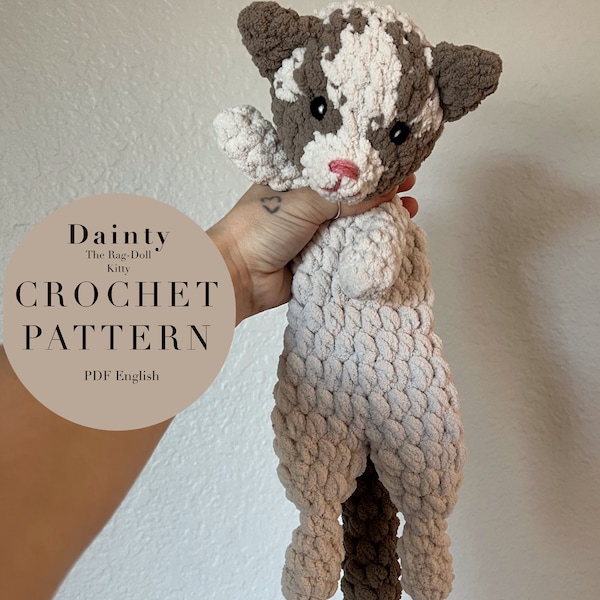 Dainty The Rag-Doll Kitty Pattern, crochet Dainty pattern only