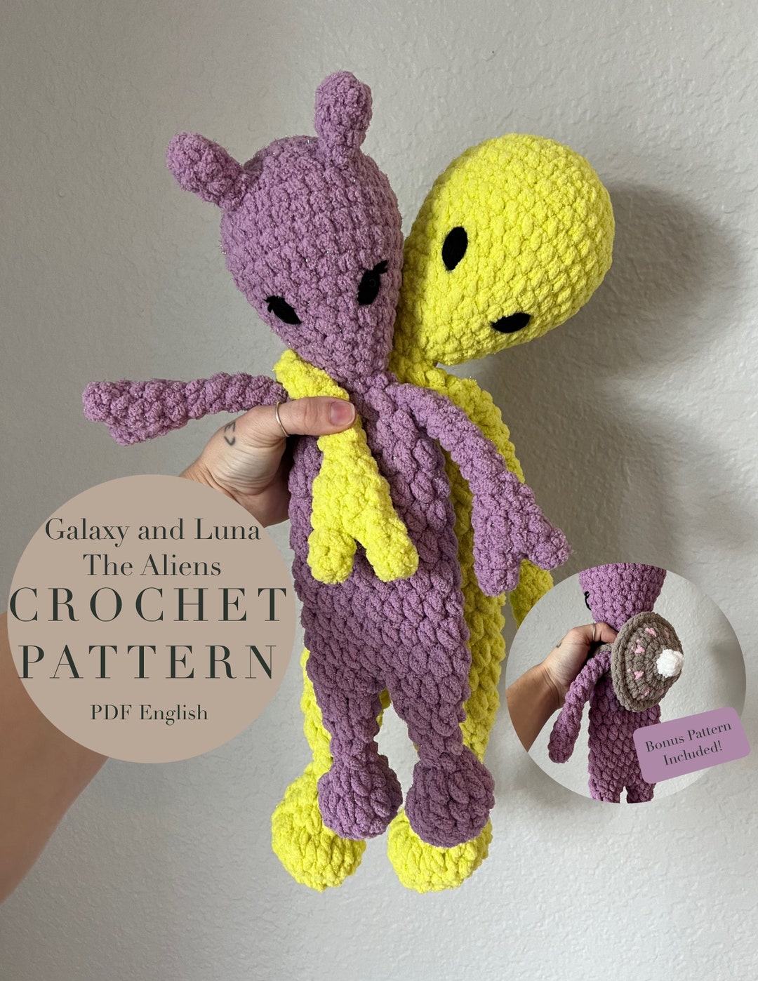Galaxy and Luna the Aliens Patterns, Crochet Patterns Only - Etsy