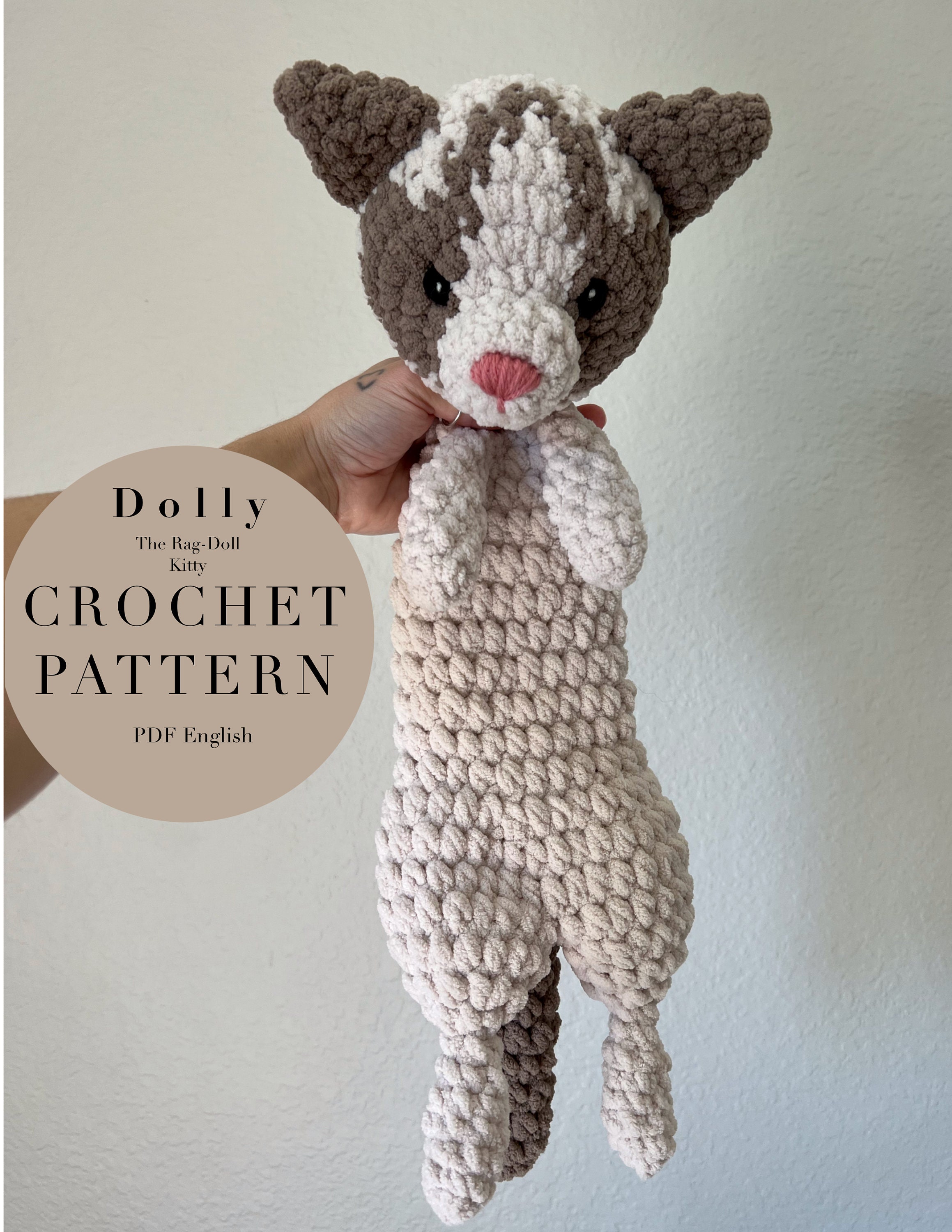 Dolly the Rag-doll Kitty Pattern, Crochet Dolly Pattern Only