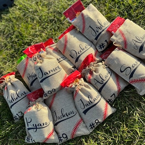 Personalisierte Baseball Gastgeschenke - individuelle Jutebeutel
