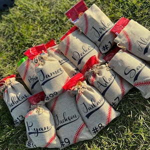 Personalized Baseball Party Favors- Custom Burlap Bags