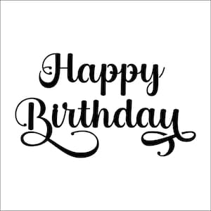 Alles Gute zum Geburtstag Schablone - SVG, Cricut, Silhouette, Schneiden, Druck, Vinyl, T-Shirt, Banner, DXF, EPS, Png, Digitaler Download
