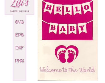 New Baby Card - SVG-EPS-DXF Cutting machine and laser cut files