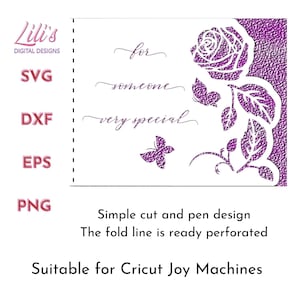 Tarjeta para alguien muy especial: tarjeta SVG con diseño de mariposa, adecuada para Cricut Joy y otras máquinas de corte: eps, png, svg, dxf