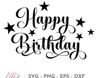 Happy Birthday SVG | PNG | EPS files with stars