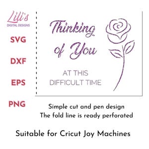 Thinking of You Rose Card SVG - Cricut Joy Compatible (Digital Download)