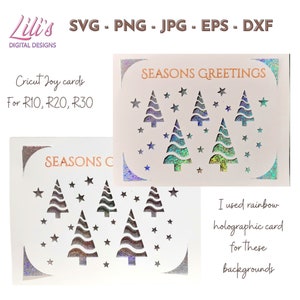 Tarjeta de Navidad Cricut Joy - Adecuado para tarjetas de inserción R10, 20, 30 SVG - EPS - DXF y otras Cricut, Silhouette, Scan n Cut, Corte láser