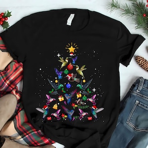 Hummingbird Christmas Sweatshirt,Cute Hummingbird Christmas T Shirt, Christmas Hummingbird Sweatshirt, Bird Lovers Gifts, Hummingbird Gifts