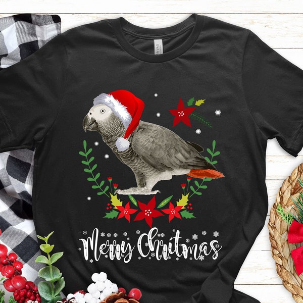 Christmas African Grey Parrot Christmas shirt, African Grey Pattern Christmas Sweatshirt , Bird lover gift, Birb African grey Xmas shirt