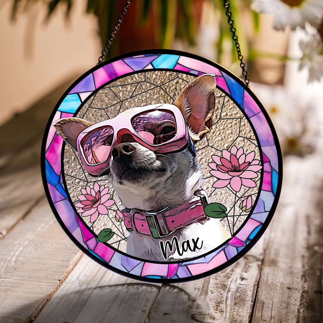 In Loving Memory Pet Memorial Stained Glass Suncatcher – Personalized ...