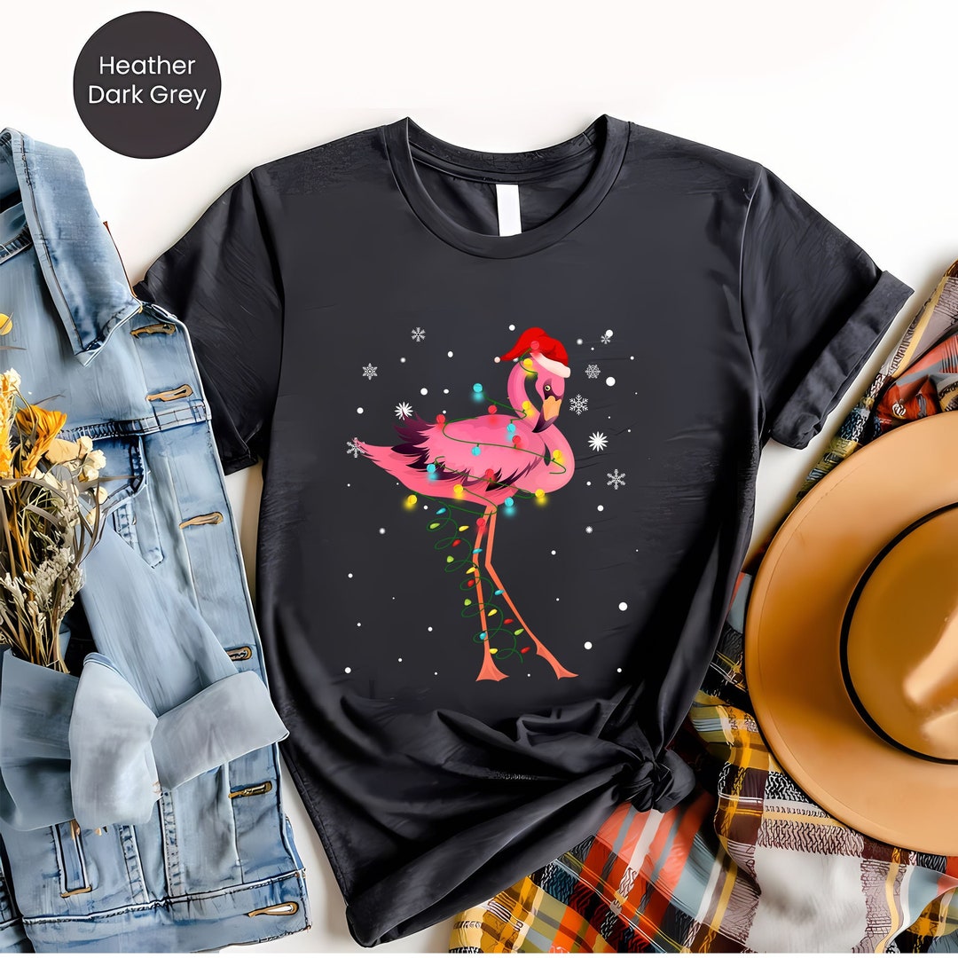 Cute Pink Flamingo Christmas T Shirtmerry Christmas Flamingo - Etsy