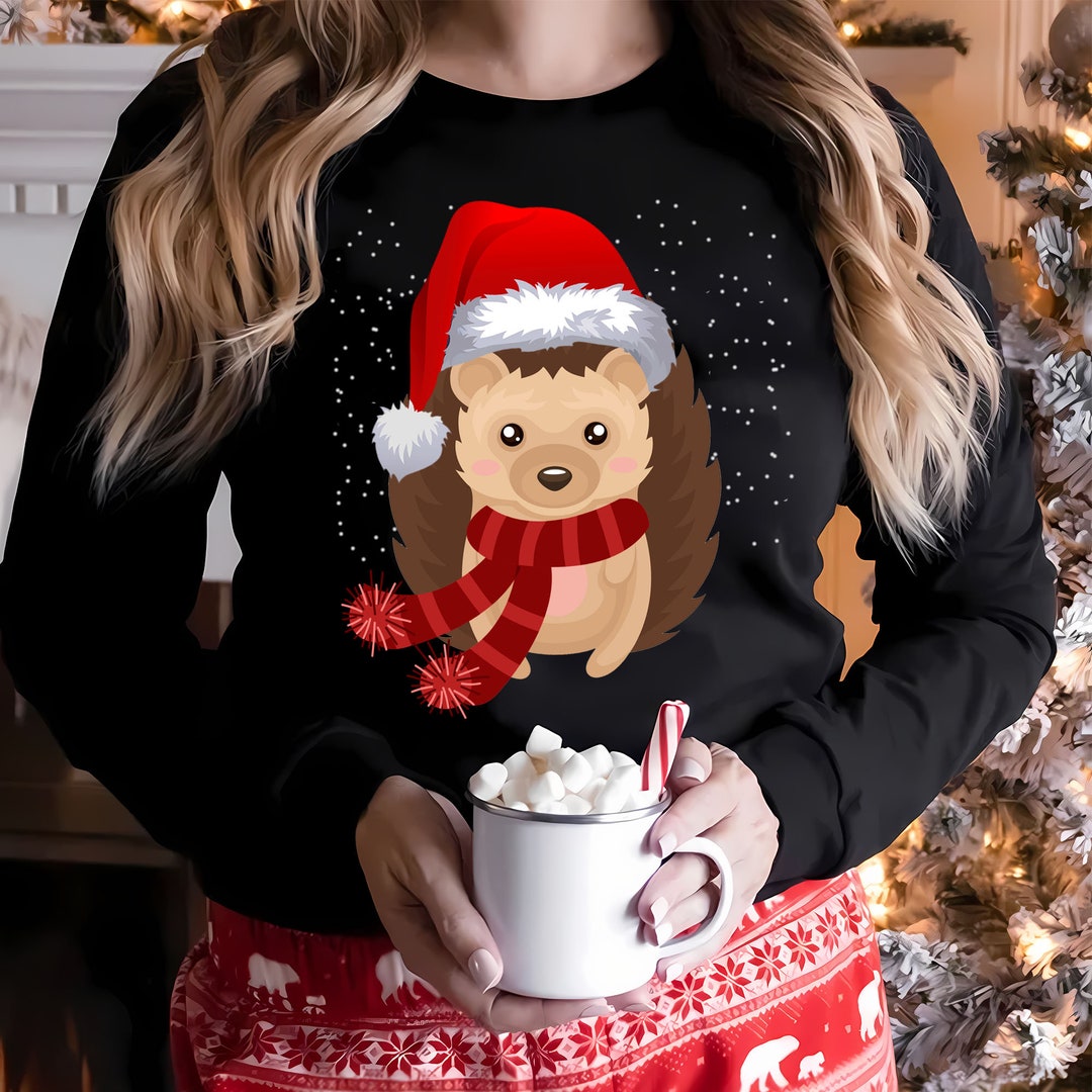 Funny Hedgehog Christmas Cute Shirts Hedgehog Christmas - Etsy