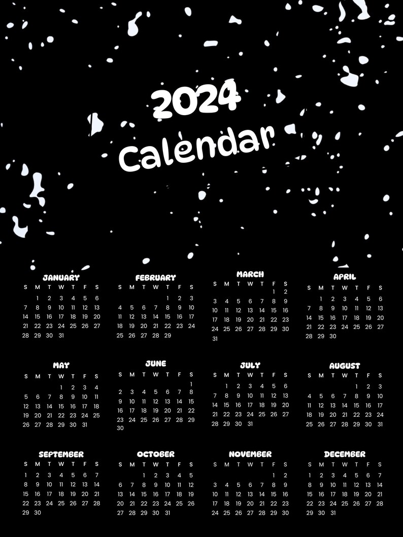 Custom 2024 Printable Calendar Etsy
