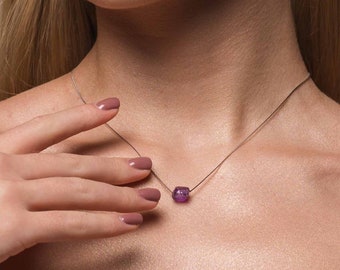 Amethyst Necklace by Ettno | Raw Amethyst Pendant | February Birthstone | Amethyst Gemstone Necklace | Sterling Silver, 18K Gold, Rose Gold
