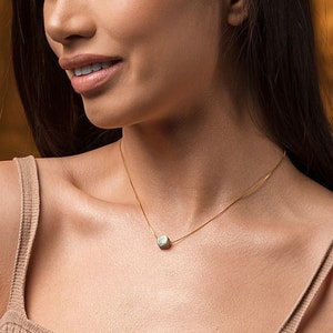 Labradorite Necklace by Ettno | Labradorite Gemstone Necklace | Birthday Gift for Friend | Sterling Silver, 18k Gold, Rose Gold