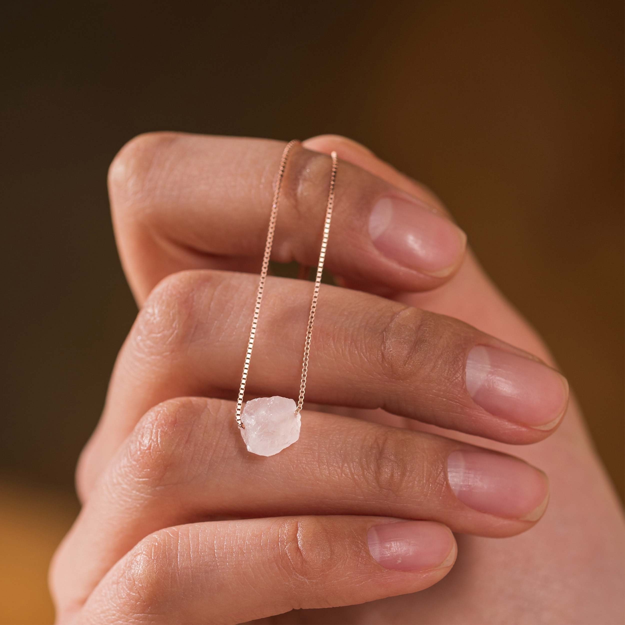 Clear Quartz Necklace Gold - Etsy
