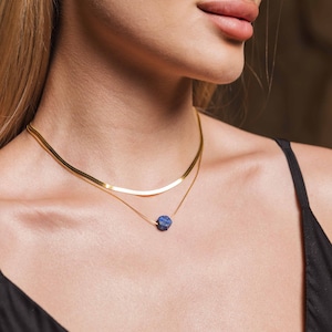 Lapis Lazuli Necklace by Ettno | September Birthstone | Lapis Lazuli Gold Necklace |  Silver, Gold