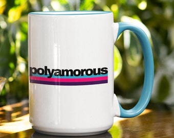 Polyamory Mug - White & Blue - ENM Open-Marriage Poly Pride LGBTQ+ Coffee Tea