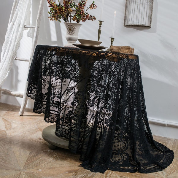 Black Lace Fabric Etsy UK