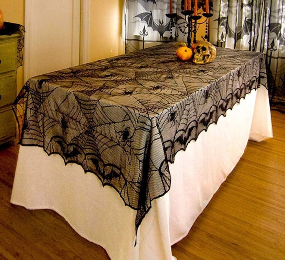 Halloween Table Decorblack Lace Tablecloth Table Runner Etsy