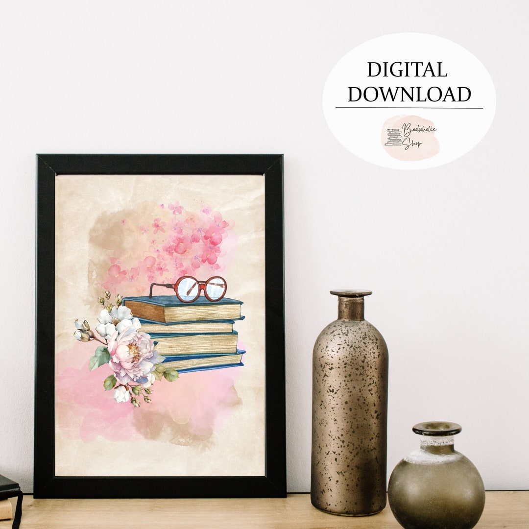 Book Lover Poster, Watercolor Wall Art - Etsy