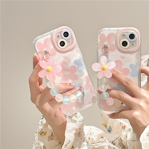 Flower Wristlet Silicone Phone Case