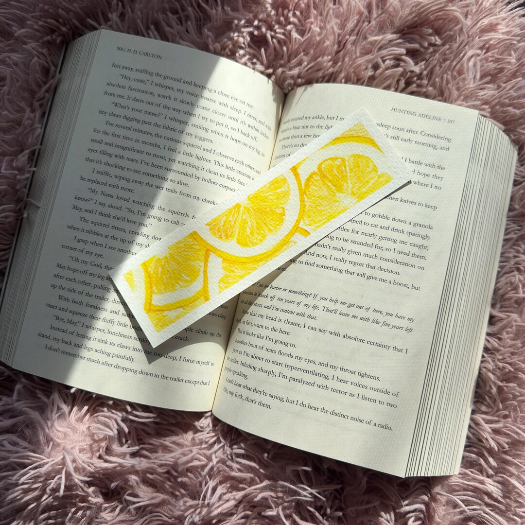 Lemon Slice Bookmark – Painted Citrus Art, Cozy Summer Book Lover Gift ...