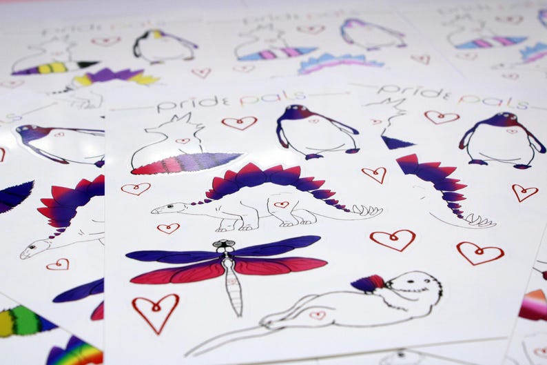 Pride Pals Sticker Sheet – Bisexual Flag Design, Planner, Laptop Decals ...
