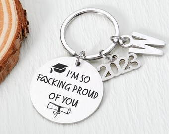 So Proud of You | Congratulations Keychain | Funny Graduation Gift | Graduation Gift for BestFriend | Grad Gift for Son Daughter Achievement