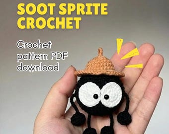 Patrón de crochet para un duendecillo de hollín / Amigurumi de duendecillo de polvo con gorro (PDF)
