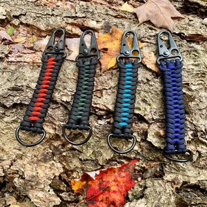 Premium Custom Handmade Two-Colored Snap Hook Tactical Paracord Keychain-Key Fob-Lanyard-Hunting-Hiking