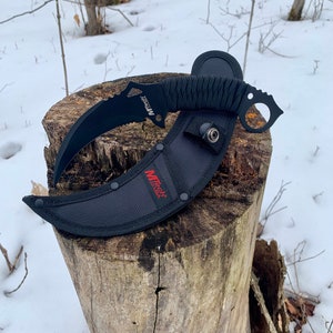 カラムビットナイフ：手巻きタクティカルパラコード - ステンレススチール