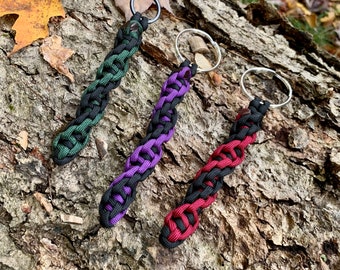 Tactical Paracord Keychain-Key Fob-Lanyard-Key Ring-Premium Custom Handmade Two-Colored-paracord keychain-paracord lanyard-Double Helix DNA
